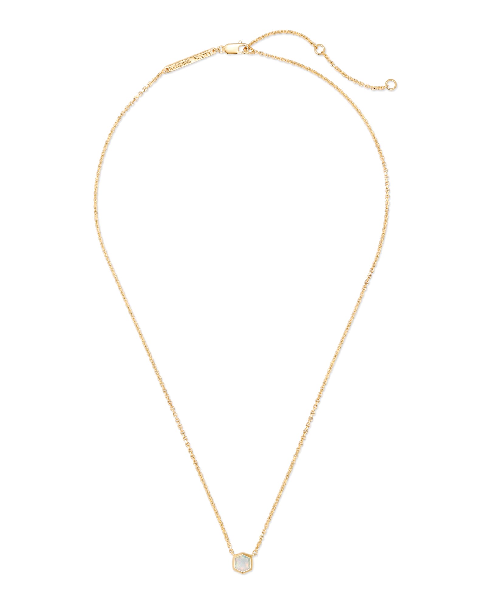 Davie 18k Gold Vermeil Pendant Necklace in White Opal